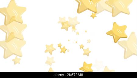 Image of stars falling over white background Stock Photo