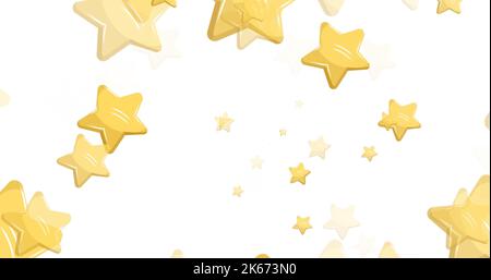 Image of stars falling over white background Stock Photo