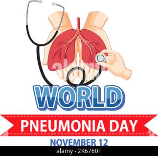 World Pneumonia Day Logo Design illustration Stock Vector