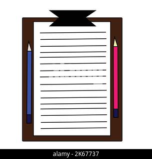 Exam board colorful with 2 pencils design. vector graphic design icons and symbols for logo design and stationery and print media and etc Stock Vector