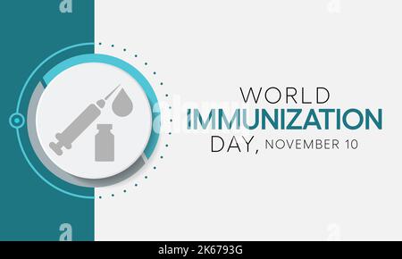 World Immunization day is observed every year on November 10 Stock Vector