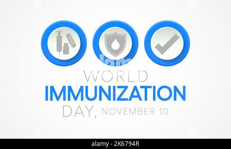 World Immunization day is observed every year on November 10 Stock Vector