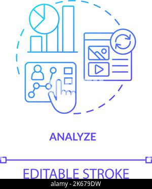 Analyze customer behavior blue gradient concept icon Stock Vector