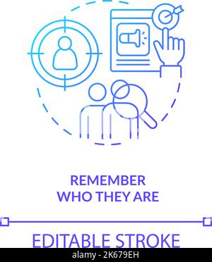 Research target audience blue gradient concept icon Stock Vector