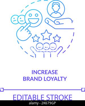Increase brand loyalty blue gradient concept icon Stock Vector