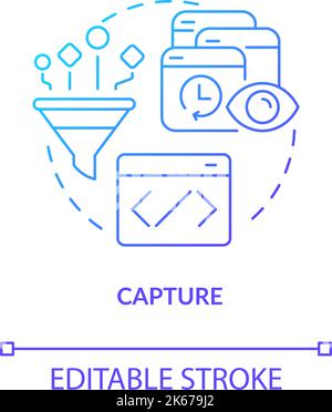Capturing customer data blue gradient concept icon Stock Vector