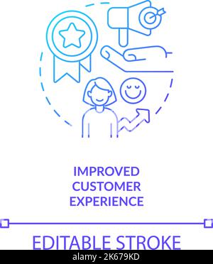 Improved customer experience blue gradient concept icon Stock Vector
