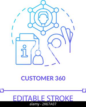 Master customer record red gradient concept icon Stock Vector