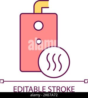 Problem with furnace RGB color icon Stock Vector