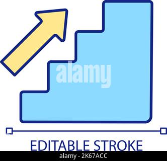 Climb stairs RGB color icon Stock Vector