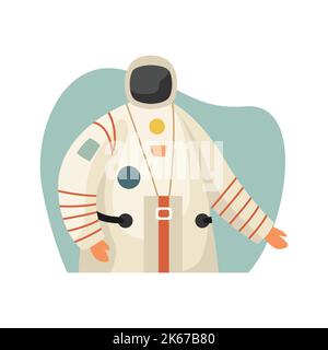 Vector illustration of an astronaut in a spacesuit. Profession. Stock Vector