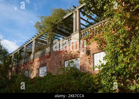 The Pergola from Hill Gardens on Hampstead Heath, North London UK Stock Photo