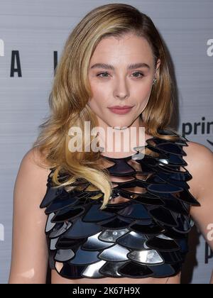 Los Angeles, United States. 11th Oct, 2022. LOS ANGELES, CALIFORNIA, USA - OCTOBER 11: American actress Chloë Grace Moretz (Chloe Grace Moretz) arrives at the Los Angeles Premiere Of Amazon Prime Video's 'The Peripheral' held at The Theatre at Ace Hotel on October 11, 2022 in Los Angeles, California, United States. ( Credit: Image Press Agency/Alamy Live News Stock Photo