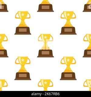 Award trophy statue seamless. Flat and solid color Stock Vector