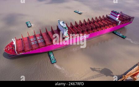 SUZHOU, CHINA - OCTOBER 12, 2022 - The "ONE FREEDOM" container ship ...