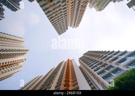 low angle view of singapore residential buildings  Stock Photo