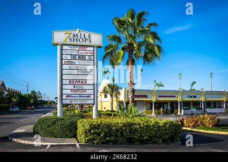 Grand Cayman, Cayman Islands, Aug 2022, view of 7 Mile Shops a retail area in the George Town district Stock Photo