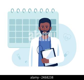 Book doctor appointment 2D vector isolated illustration Stock Vector