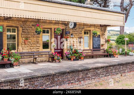 Gotherington Station on the Gloucestershire Warwickshire Railway, Gotherington, Gloucestershire UK Stock Photo