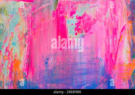 Macro of Multi Colored Paint Abstract Horizontal Stock Photo