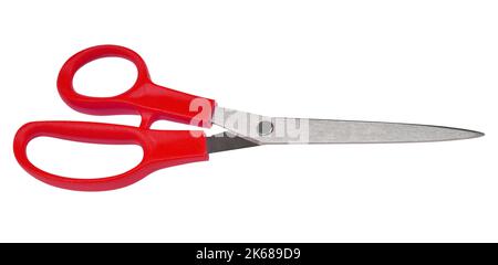 Red scissors isolated on white background Stock Photo
