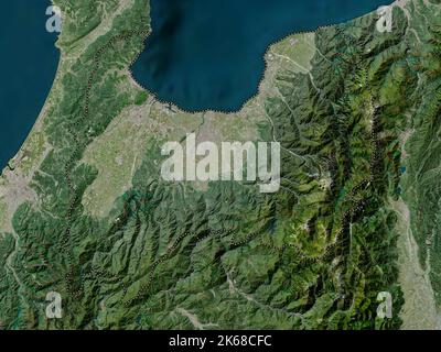 Toyama, prefecture of Japan. High resolution satellite map Stock Photo