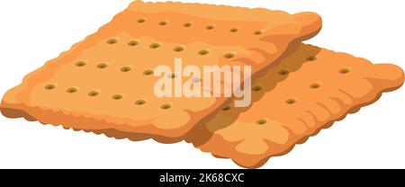 Salt squared biscuit pile. Cartoon cookie icon Stock Vector