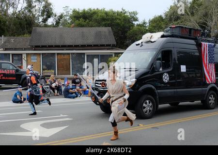 Actors portraying star wars characters during an independence day parade Stock Photo