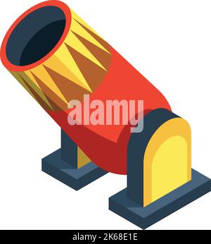 Circus cannon cartoon icon. Festive old gun Stock Vector