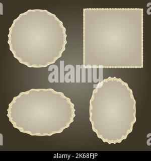 Decorative silver frame vector Stock Vector