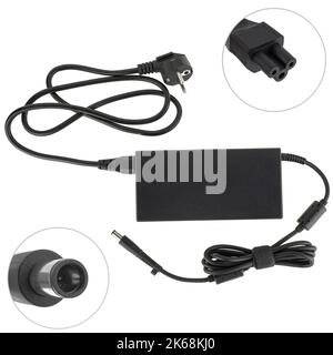 laptop power adapter, laptop accessory, isolated on white background Stock Photo