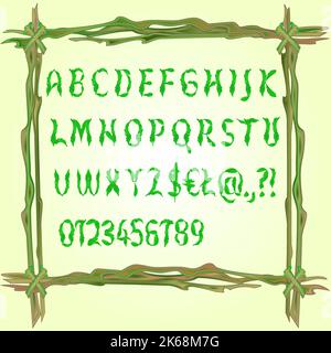 Alphabet made of leaves vector Stock Vector