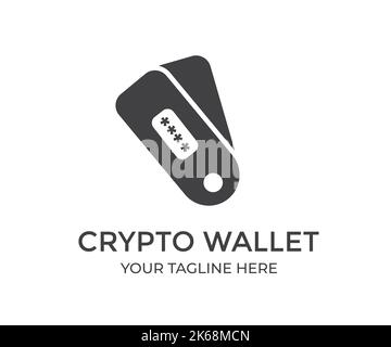 Crypto currency wallet, flat vector icon logo design.  Digital wallet, Earning money to your e-wallet vector design and illustration. Stock Vector