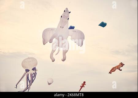 St Annes International kite festival .Pegasus the flying horse Stock Photo