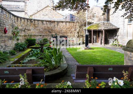 Royal British Legion Garden of Remembrance situated in Bath gardens, in the market town of Bakewell in the Derbyshire Dales Stock Photo