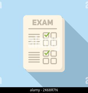 Exam form icon flat vector. Paper check. Sheet mark Stock Vector