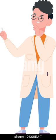 Illustration Of Scientist Thinking Isolated On White Background Stock Illustration Of Scientist Thinking Isolated On White Background Stock