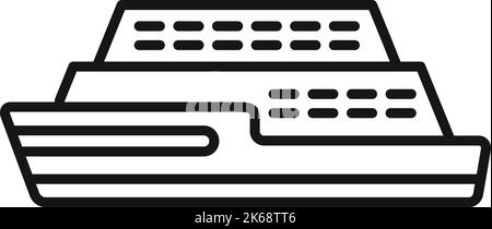 Ferry icon outline vector. Ship river. Water boat Stock Vector