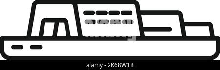 Steamboat icon outline vector. River ship. Cargo front Stock Vector