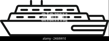 Fast ferryboat icon outline vector. River ship. Water sea Stock Vector