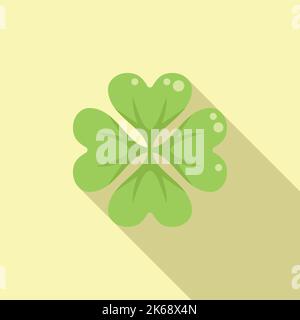 Clover contour icon flat vector. Four leaf. Lucky day Stock Vector