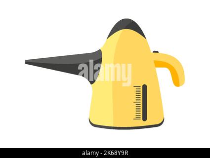 Vapor water steam cleaner wash dust dry logo flat. Compact portable modern car interior cleaning clothes furniture household appliance apartment office dust hot air flow clean company icon isolated Stock Vector