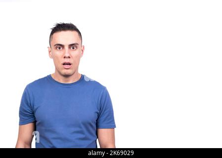 Man with blank stare and shocked expression Stock Photo
