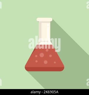 Chemical school flask icon flat vector. University study. College student Stock Vector