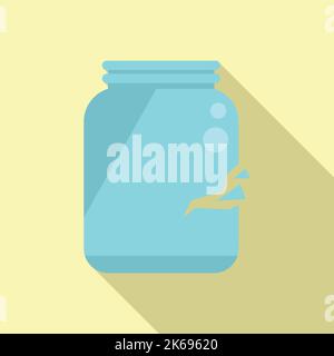 Crack glass jar icon flat vector. Waste garbage. Ecology environment Stock Vector