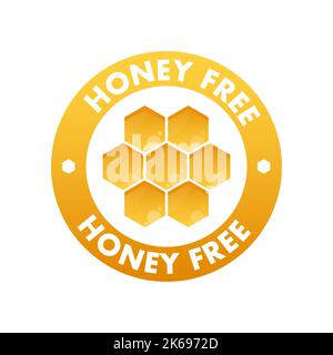 Honey free label icon, badge. Vector stock illustration. Stock Vector
