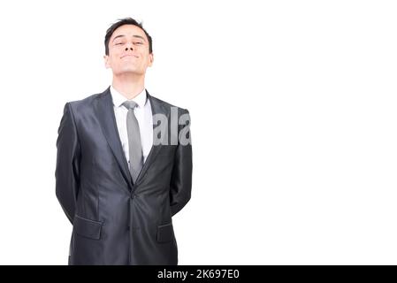 Smiling man in elegant suit looking at camera Stock Photo