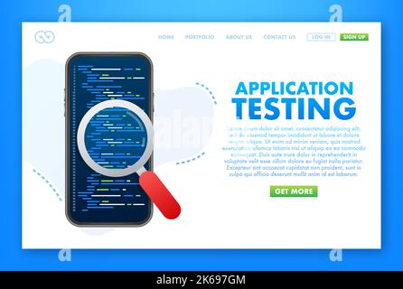 Application Testing. Testing software development. Vector stock illustration. Stock Vector