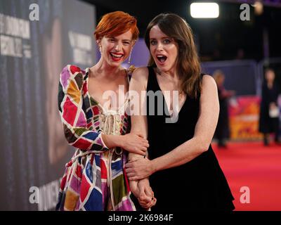 Jessie Buckley and Claire Foy during interviews at the 'Women Talking