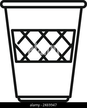 Trash basket icon outline vector. Waste garbage. Metal container Stock Vector